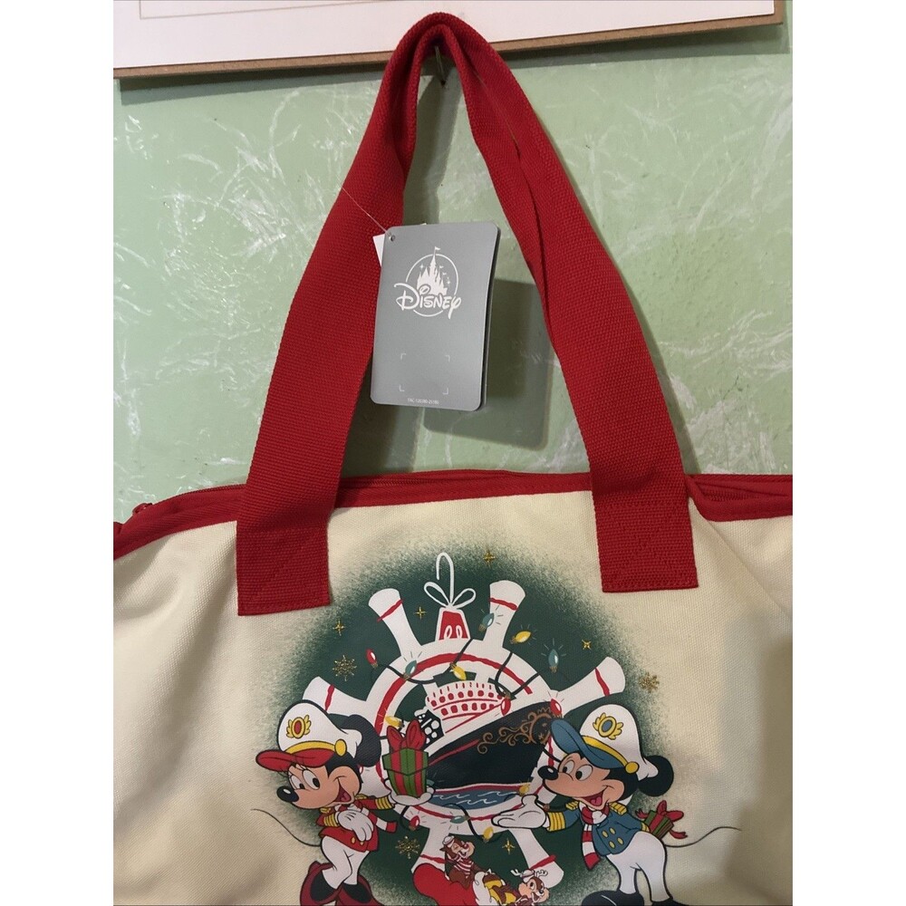 Brand New 2025 DCL Disney Cruise Line Christmas Mickey Minnie Tote Bag - Picture 3 of 6